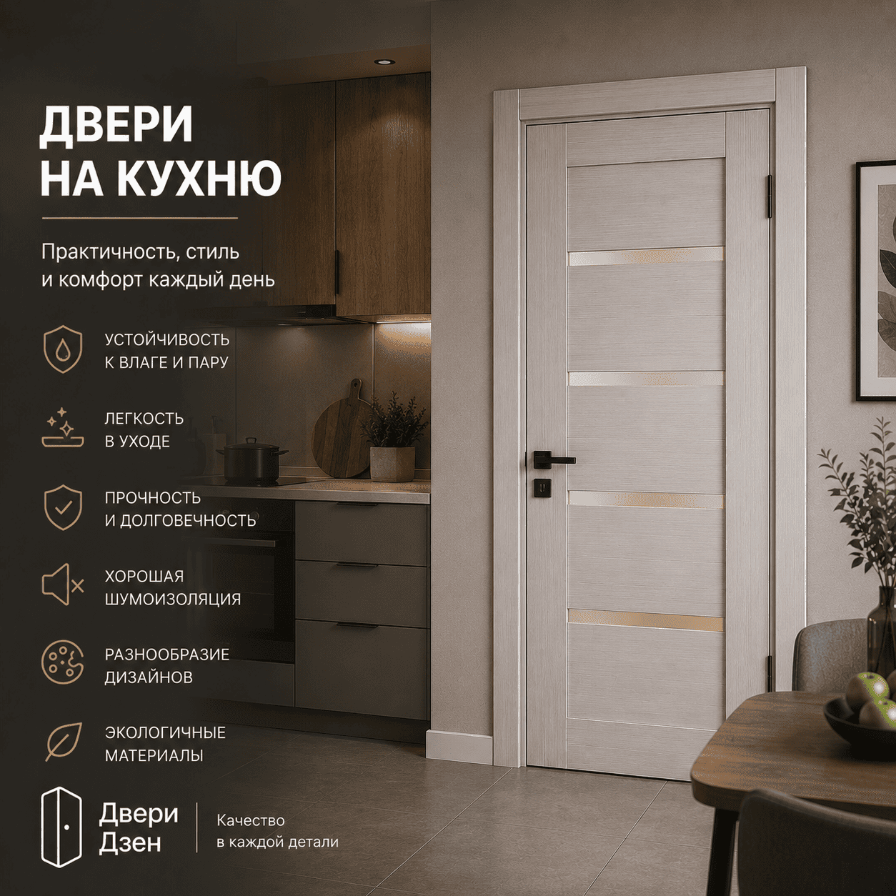 Двери на кухню — купить межкомнатную дверь со стеклом в Туле