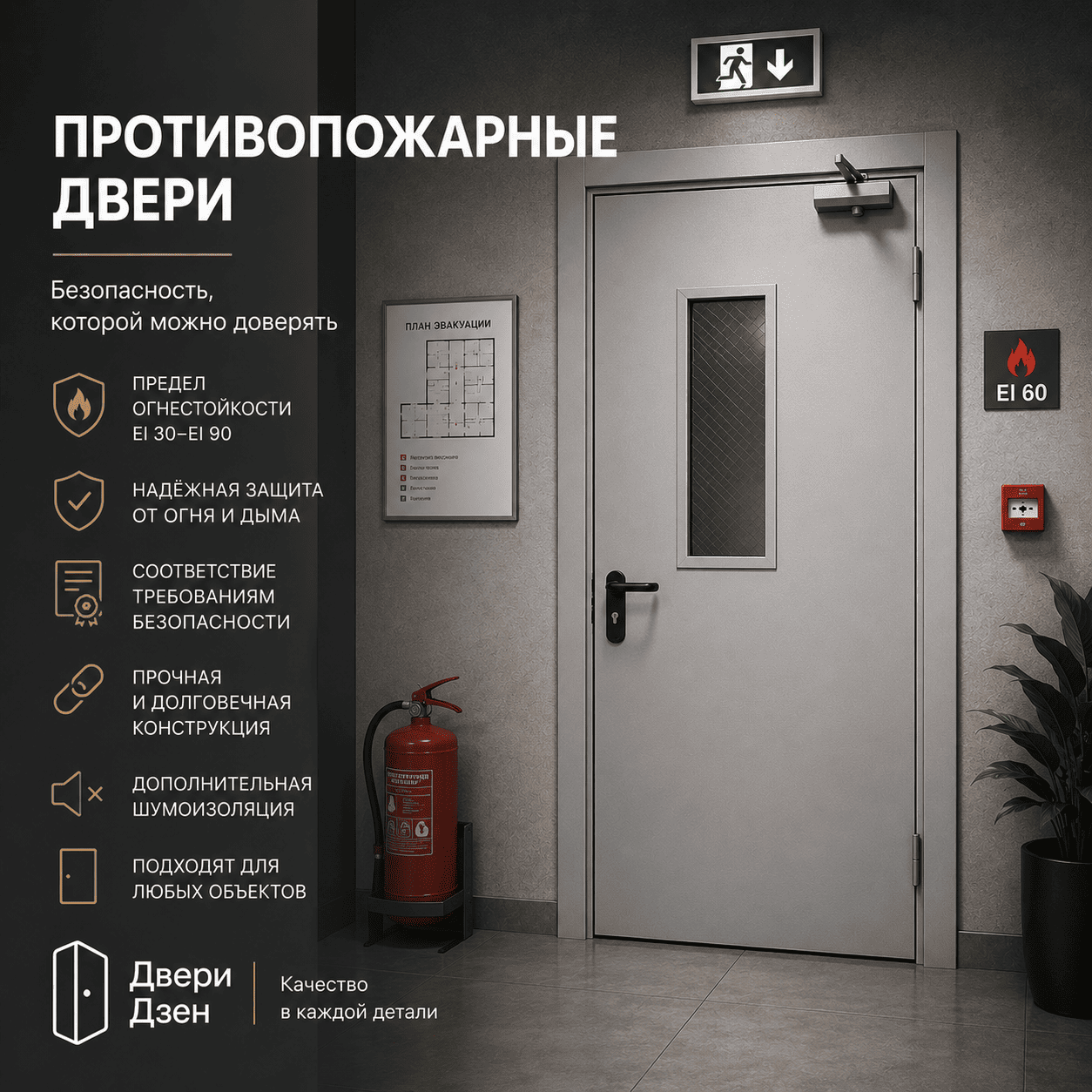 Противопожарные двери EI 30 / EI 60 — купить в Туле