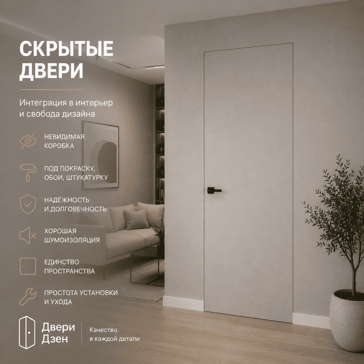 Скрытые двери невидимки (инвизибл) — купить в Туле