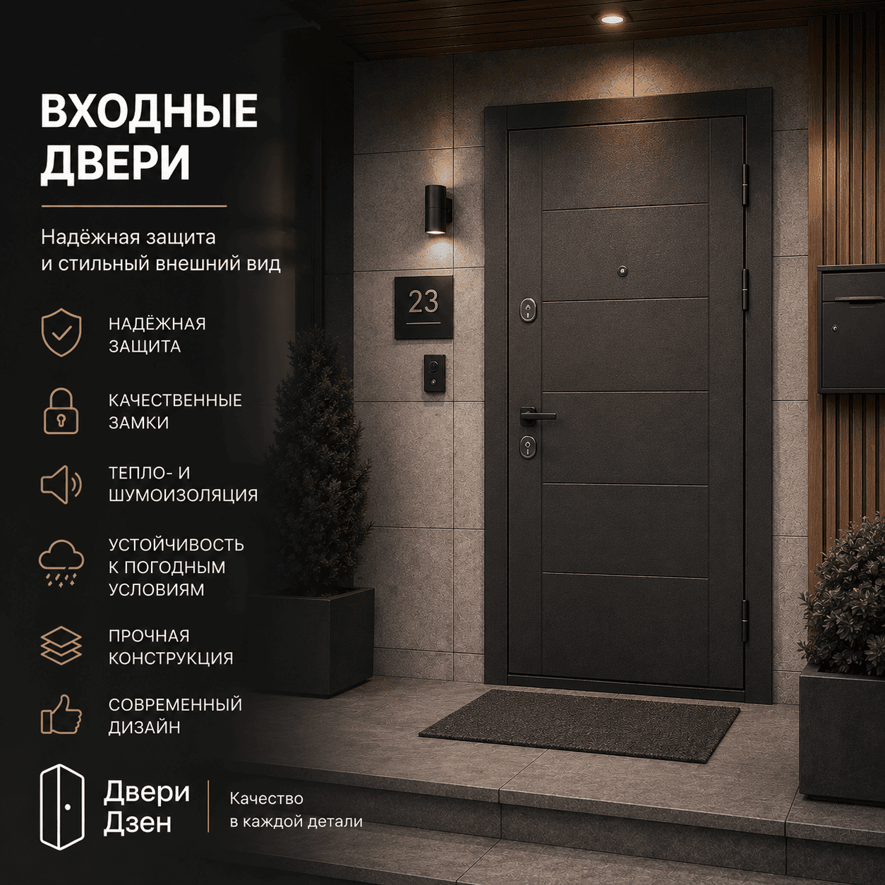Квартира в Зареченском районе — установленные двери, Тула