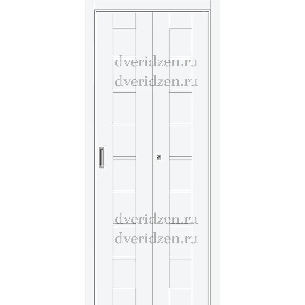 Дверь гармошка складная межкомнатная 20 белый шелк