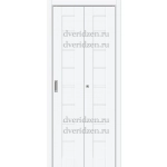 Дверь гармошка складная межкомнатная 20 белый шелк