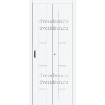 Дверь гармошка складная межкомнатная 20 белый шелк