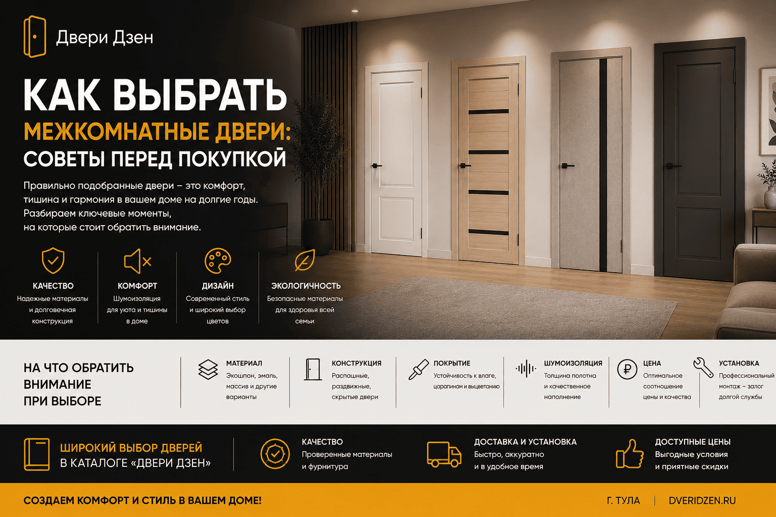 Как выбрать мжкомнатные двери
