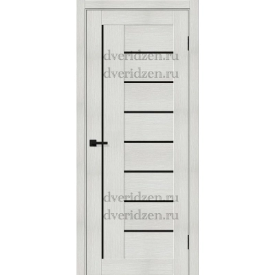 Межкомнатная дверь эко шпон бьянко мелинга черное стекло