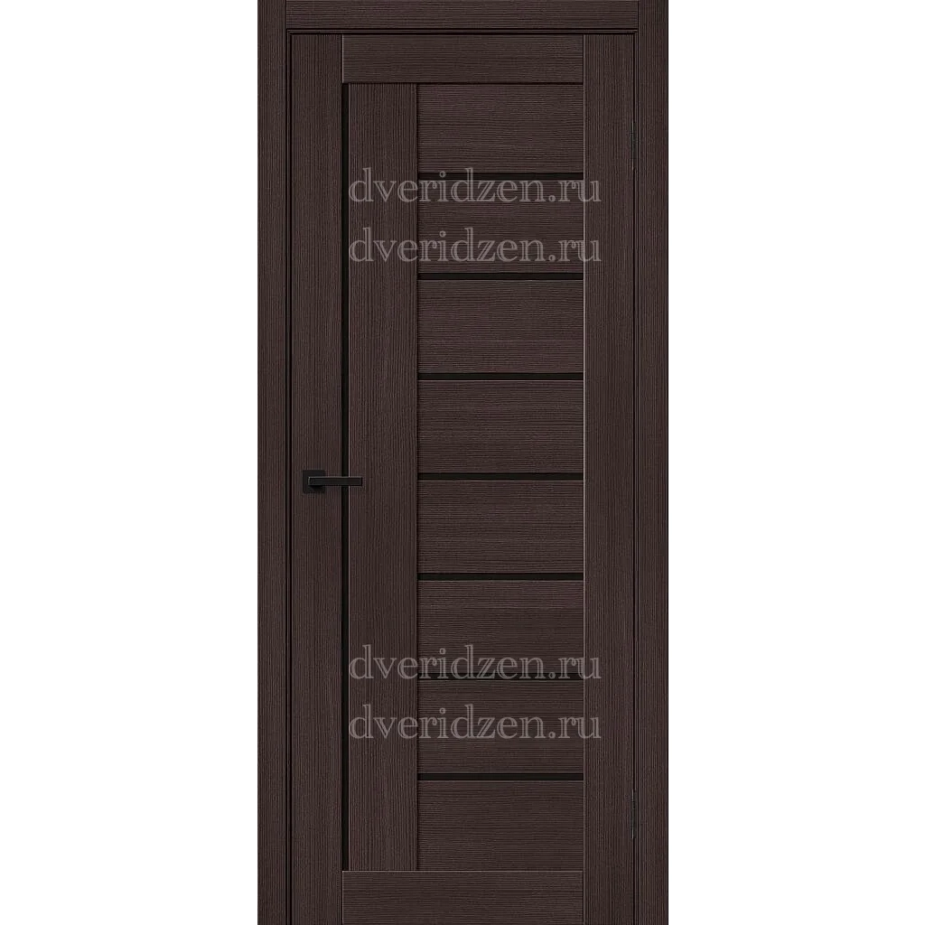 Межкомнатная дверь эко шпон венге мелинга черное стекло