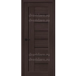 Межкомнатная дверь эко шпон венге мелинга черное стекло