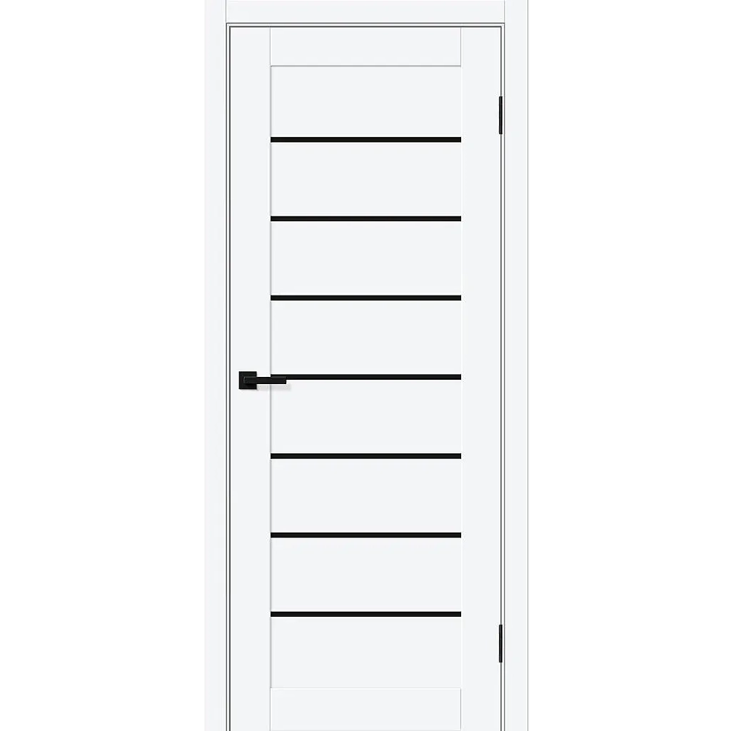 Межкомнатная дверь Браво-22 Black Shine цвет белый шелк