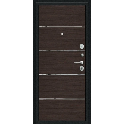 Входная дверь Браво р-лайн венге-вералинга букле черное